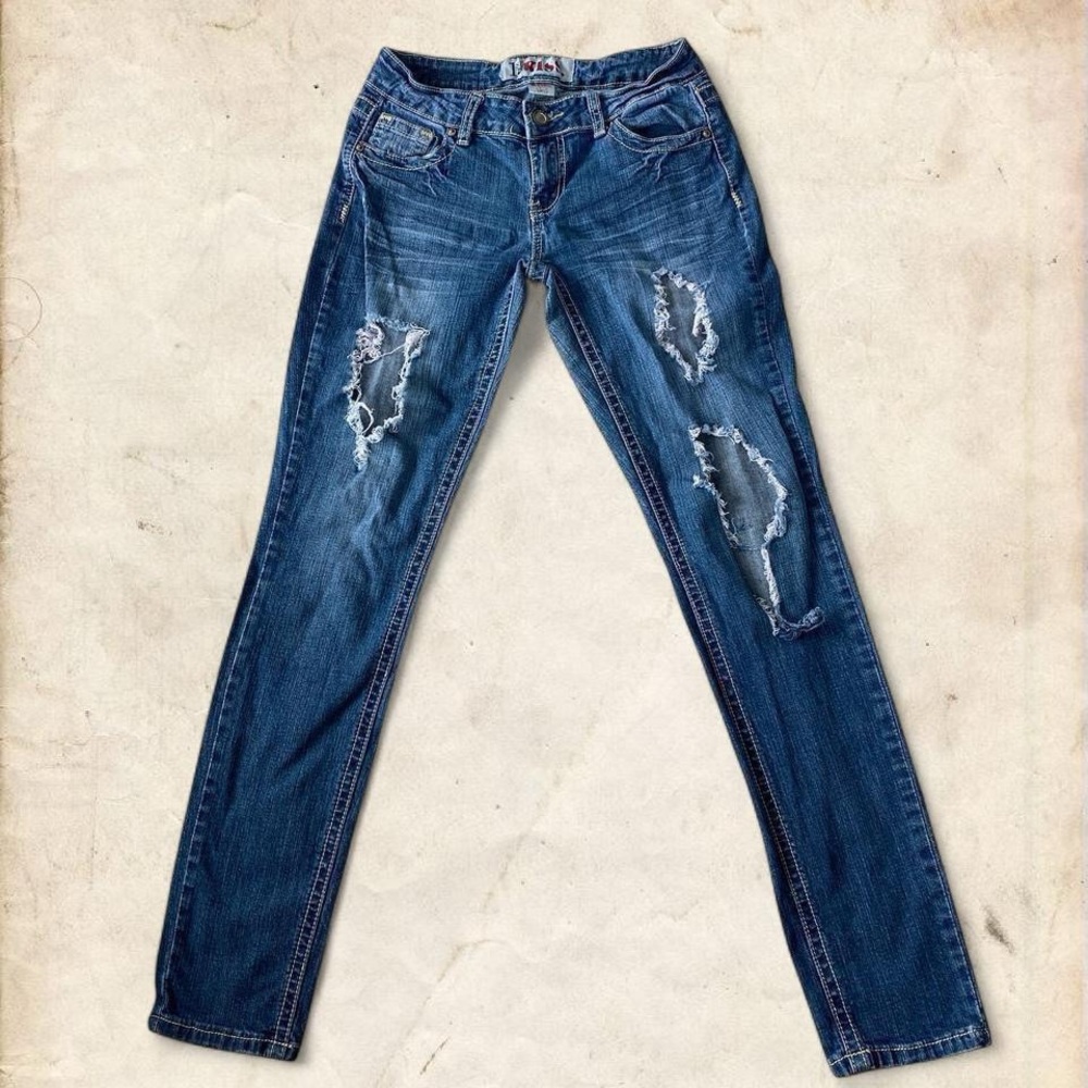 1st Kiss Ripped Blue Skinny Jeans